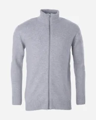 Men´s Wool Sweater Lambswool Zipper- Grey