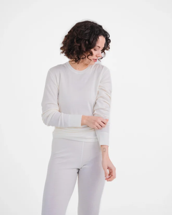 Dámské funkční triko Merino 210 dlouhý rukáv - Barva: Béžová, Velikost: L