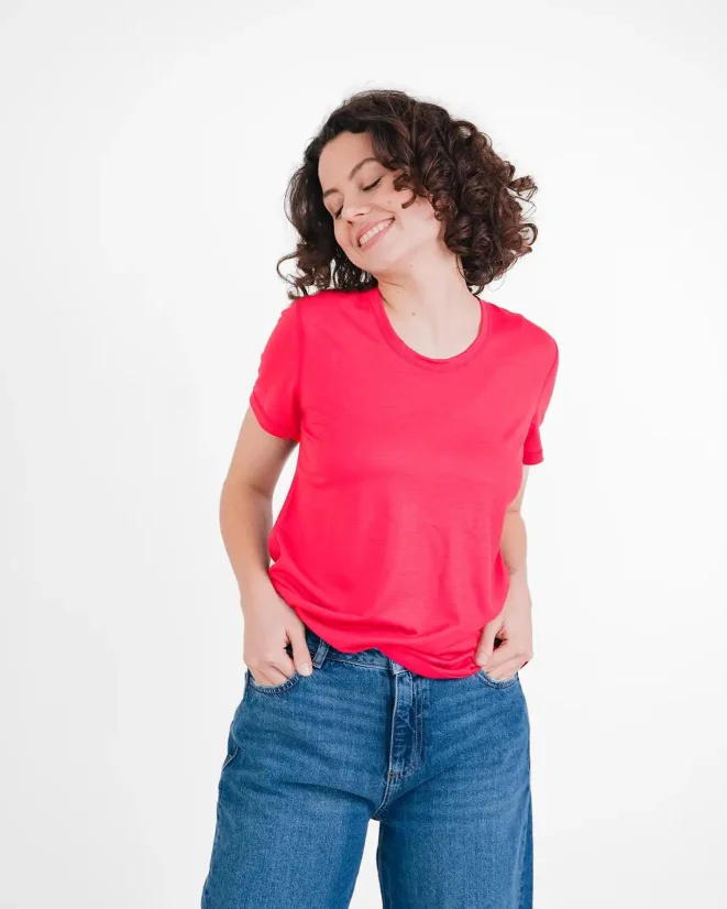 Damen Funktions T-Shirt Merino 140 - Farbe: Hellblau, Größe: XL