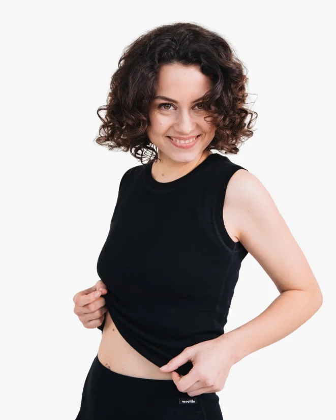 Damen-Funktions-Tank-Top Merino 210 - Farbe: Schwarz, Größe: L