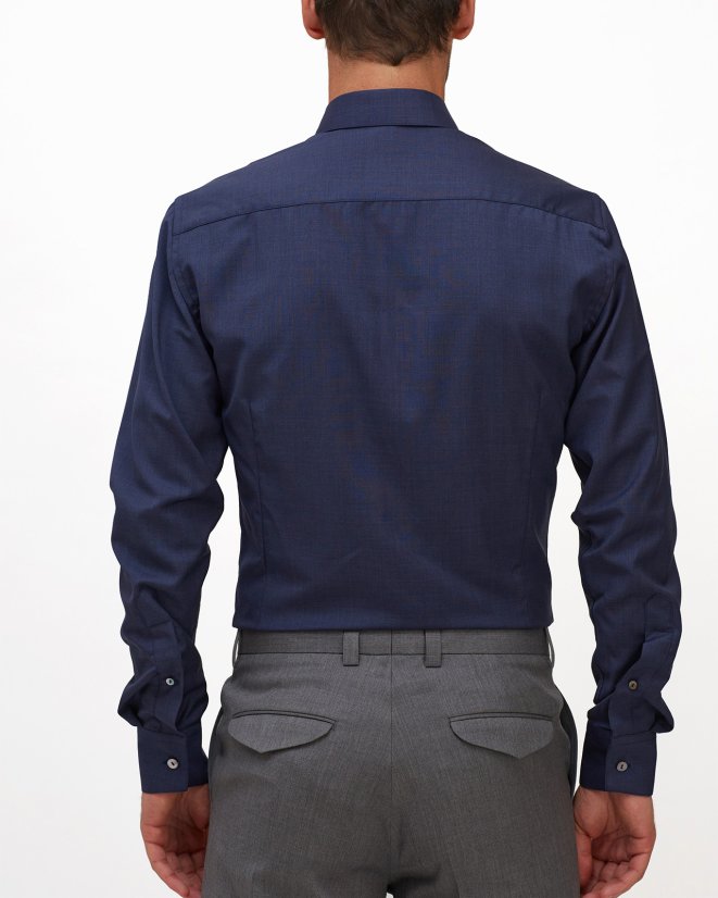 Pánska košeľa Merino Fancy SlimFit - Farba: Tmavo modrá, Veľkosť: 41 Slim Fit
