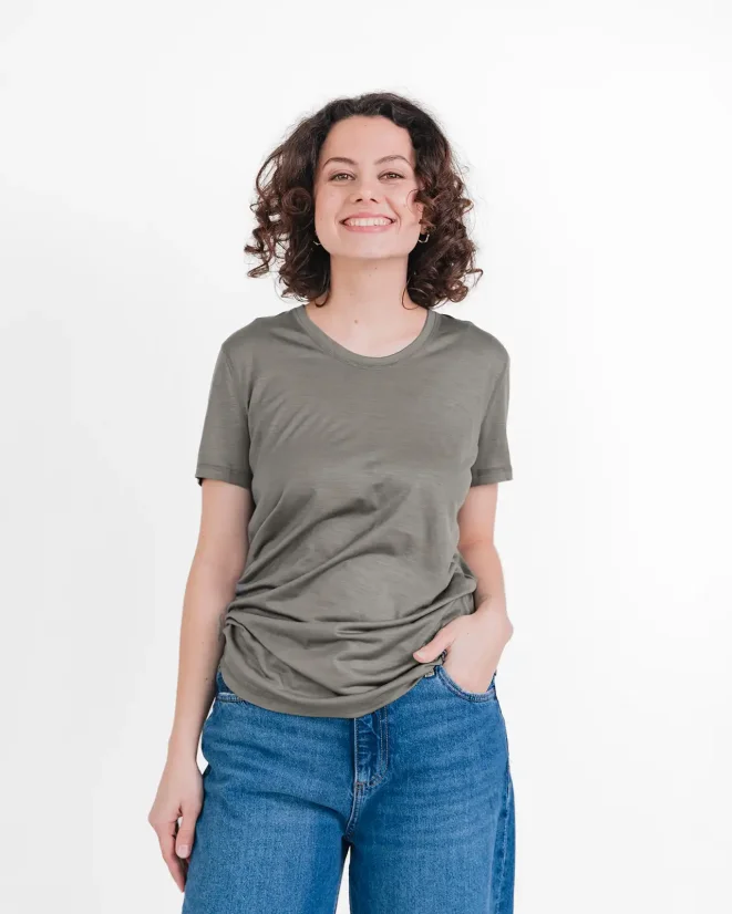 Damen Funktions T-Shirt Merino 140 - Farbe: Hellblau, Größe: XL