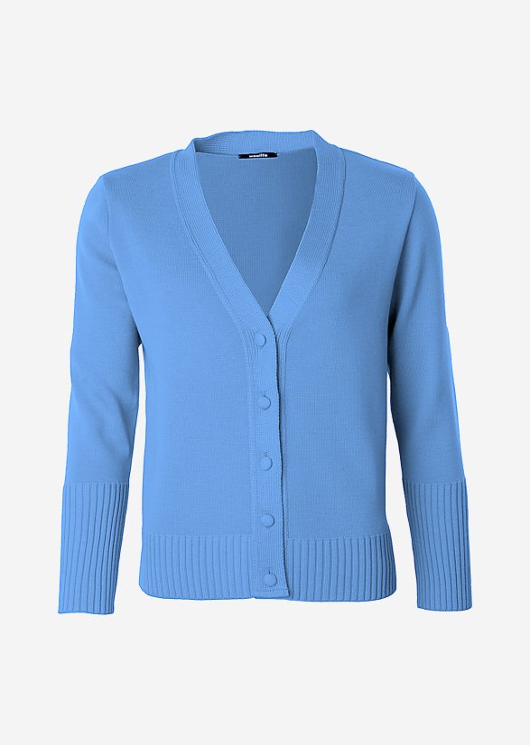 Damski sweter z wełny merynosów zapinany na guziki