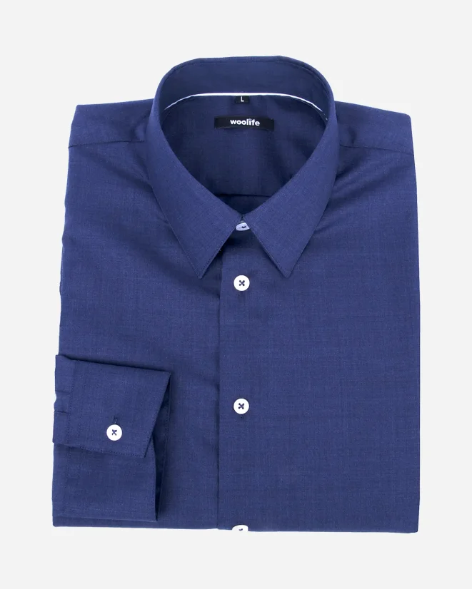 Pánska košeľa Merino Fancy SlimFit - Farba: Tmavo modrá, Veľkosť: 41 Slim Fit