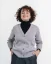 Damen Wollpullover mit Knopfleiste - Farbe: Grau, Größe: L