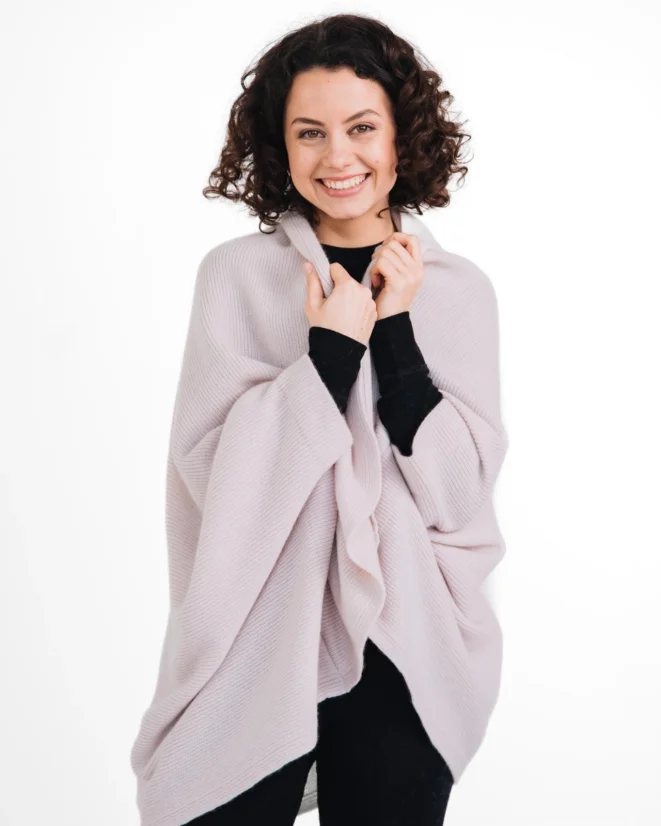Wool Plaid Scarf with armholes