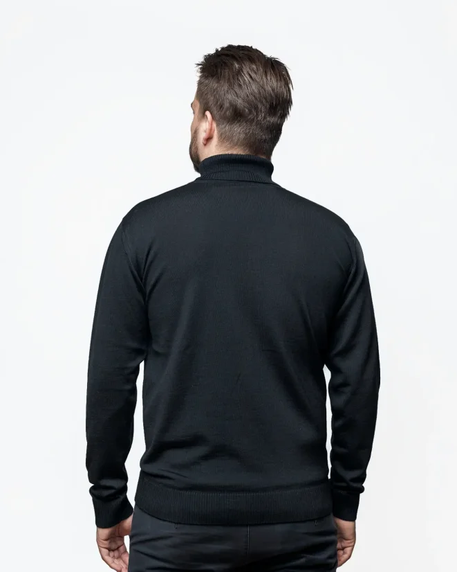 Men´s Merino wool turtleneck - Color: Black, Size: M