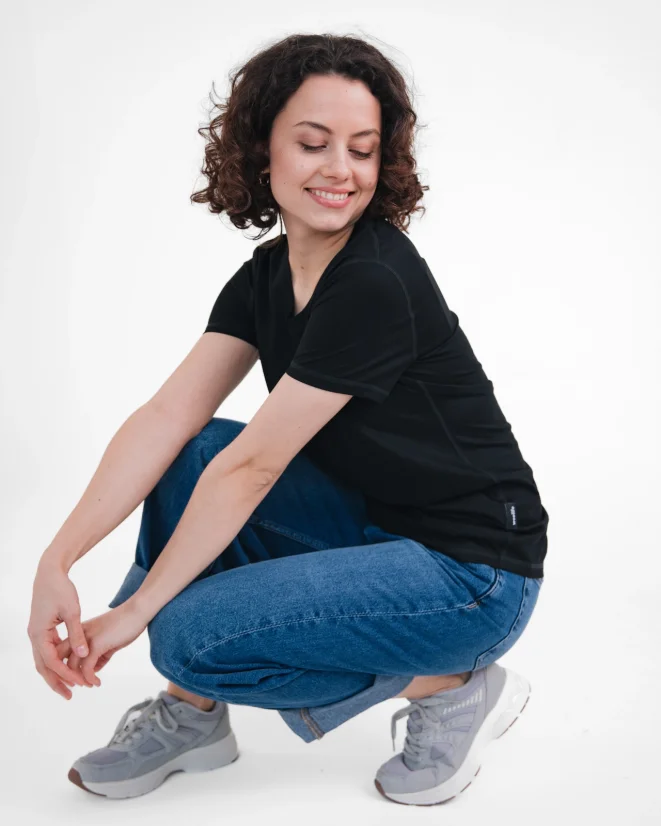 Damen Funktions T-Shirt Merino 140 - Farbe: Hellblau, Größe: XL