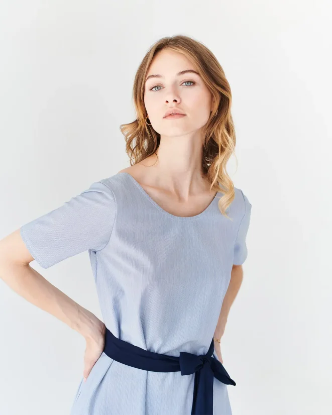 Dress Super Fine - Color: Blue, Size: M