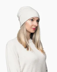 Kašmírová krémová dvojitá čiapočka