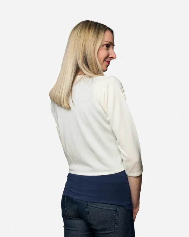 Dámske vlnené bolerko 3/4 Merino béžová - Farba: Béžová, Veľkosť: M