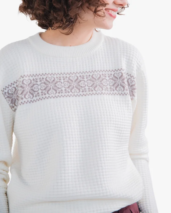 Damen-Wollpullover „CS“ Merino - Farbe: Cremefarben, Größe: XS
