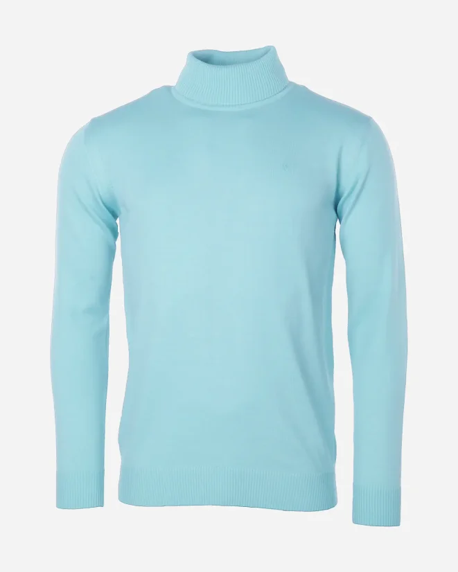 Herren-Rollkragenpullover aus Merinomischung - Farbe: Turquoise, Größe: L