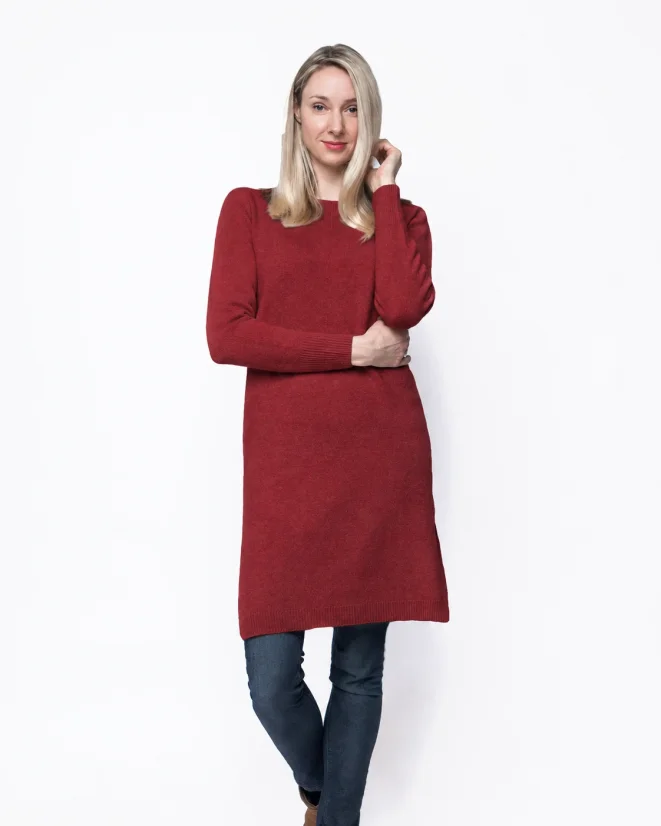 Women´s Cashmere Dress - Color: Cinnamon, Size: M