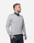 Men´s Merino Wool Sweater with Deep Neckline - Color: Grey, Size: S