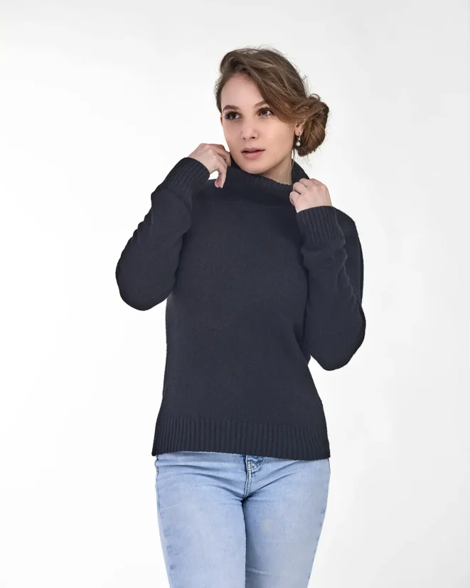 Damen-Rollkragenpullover aus Kaschmir - Farbe: Zimt, Größe: XL