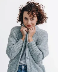 Damen Strickjacke Wolle Alpaka Mischung