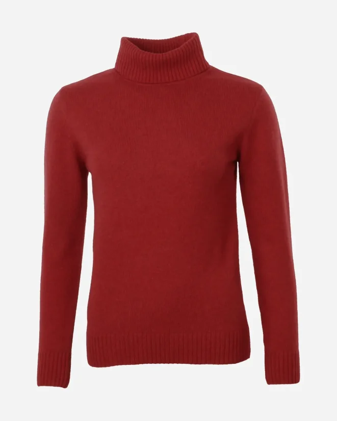 Damen-Rollkragenpullover aus Kaschmir - Farbe: Zimt, Größe: XL