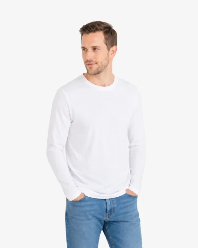 Herren Funktionsshirt Merino 195 mit langem Ärmel - Farbe: Weiß, Größe: XL