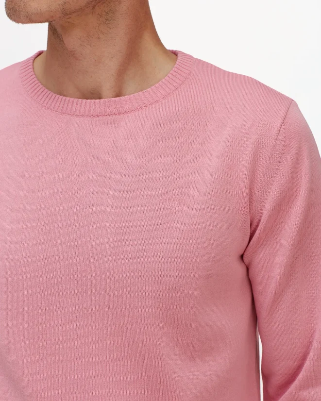 Herrenpullover aus Merinomischung - Farbe: Rosa, Größe: XXL