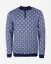 Men´s Wool Sweater WOOLIFE STAR - Color: Dark blue, white pattern, Size: XL