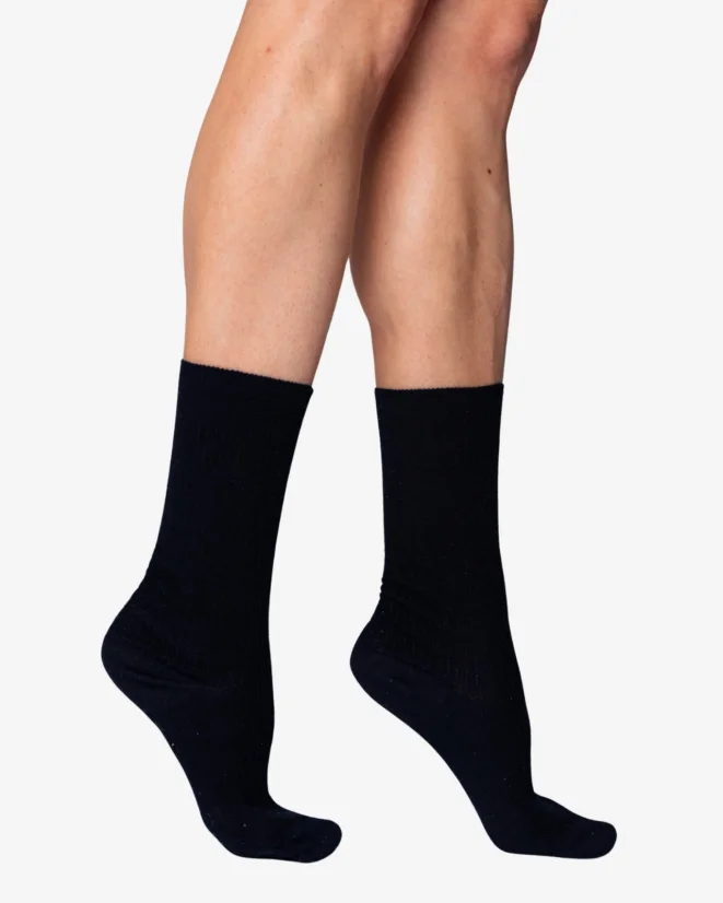 3 PACK Woolife Wollsocken mit Rippe - Farbe: Schwarz, Schuhgröße: 31-32
