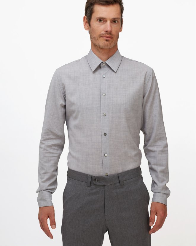 Pánska košeľa Merino Fancy SlimFit - Farba: Sivá, Veľkosť: 44 Slim Fit