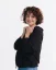 Women´s Cashmere Blend Hoodie - Color: Brown, Size: M-L