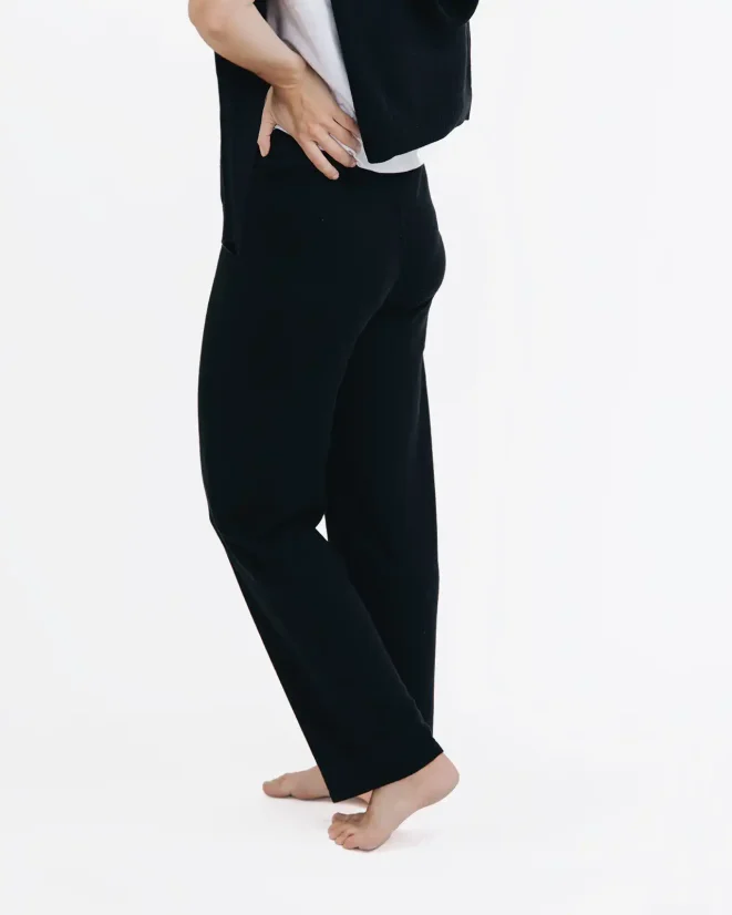 Women´s Cashmere Blend Pants - Color: Black, Size: M-L