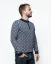Men´s Wool Sweater WOOLIFE STAR - Color: Dark blue, white pattern, Size: XL