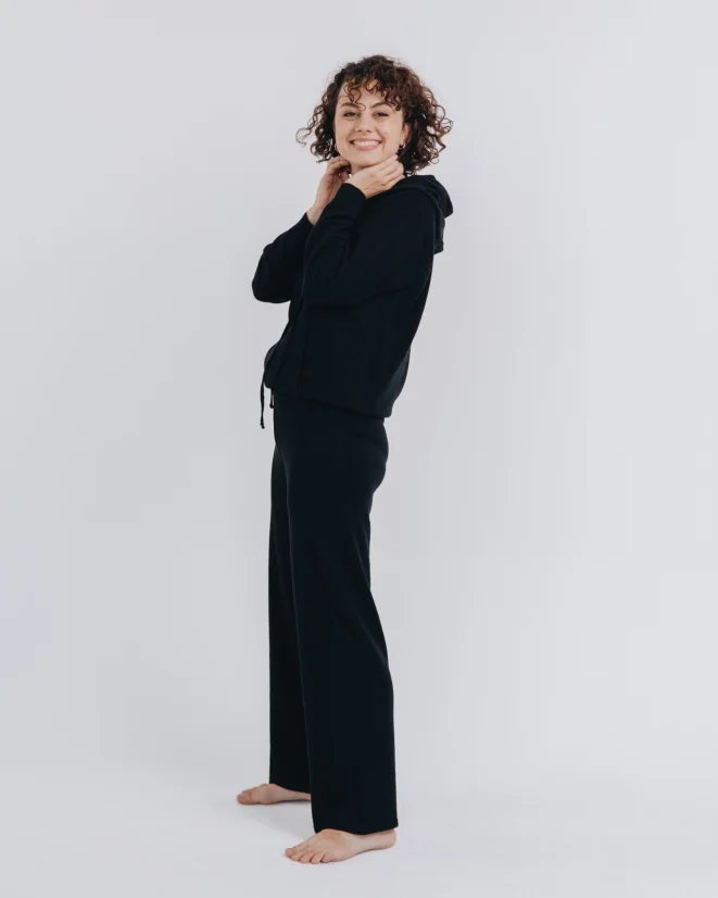 Women´s Cashmere Blend Pants - Color: Black, Size: XS-S