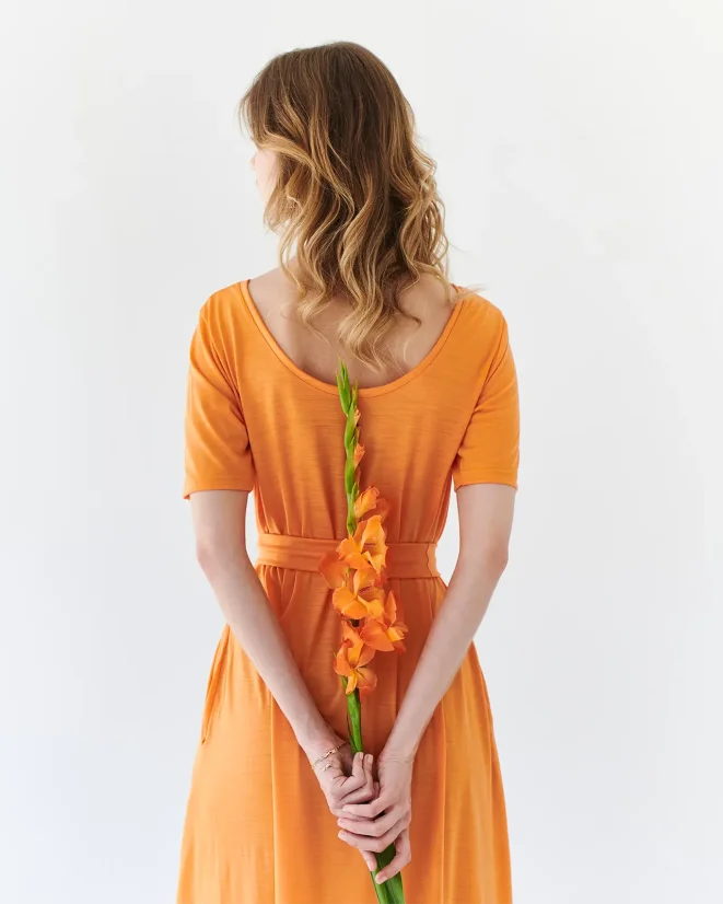 Dress Merino 140 - Color: Orange, Size: S-M