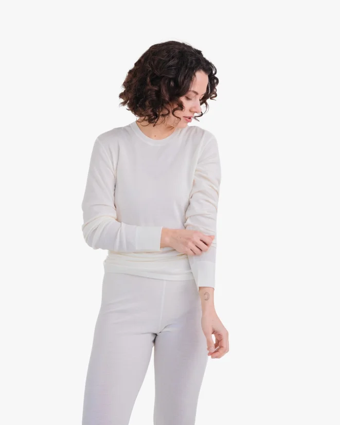 Damen Funktions T-Shirt Merino 210 Langarm - Farbe: Beige, Größe: XXL