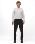 Men´s Merino Fancy SlimFit Shirt - Color: White-blue fine pepito, Size: 40 Slim Fit