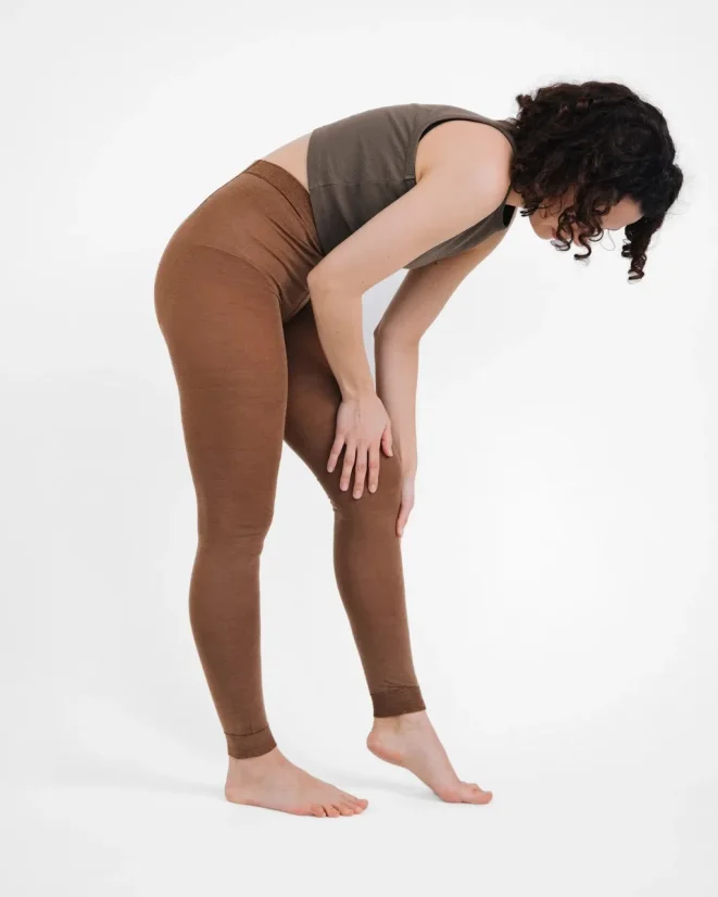 Damen Merino SuperSoft Leggings - Farbe: Olive, Strumpfgröße: 170/116