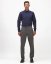 Men´s Merino Fancy SlimFit Shirt - Color: White-blue fine pepito, Size: 40 Slim Fit