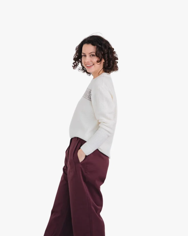 Damen-Wollpullover „CS“ Merino - Farbe: Cremefarben, Größe: XS