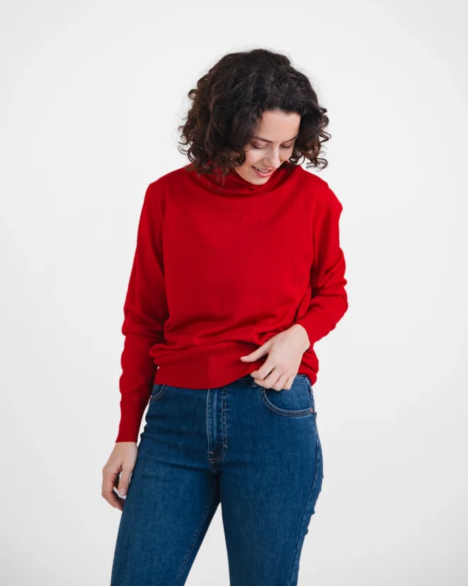 Dámsky rolák z vlny Merino - Farba: Škorica, Veľkosť: XL