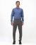 Men´s Merino Fancy SlimFit Shirt - Color: White-blue fine pepito, Size: 40 Slim Fit