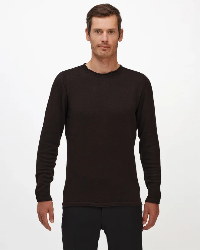 Men´s Cashmere Blend Sweater - Color: Brown, Size: XXL