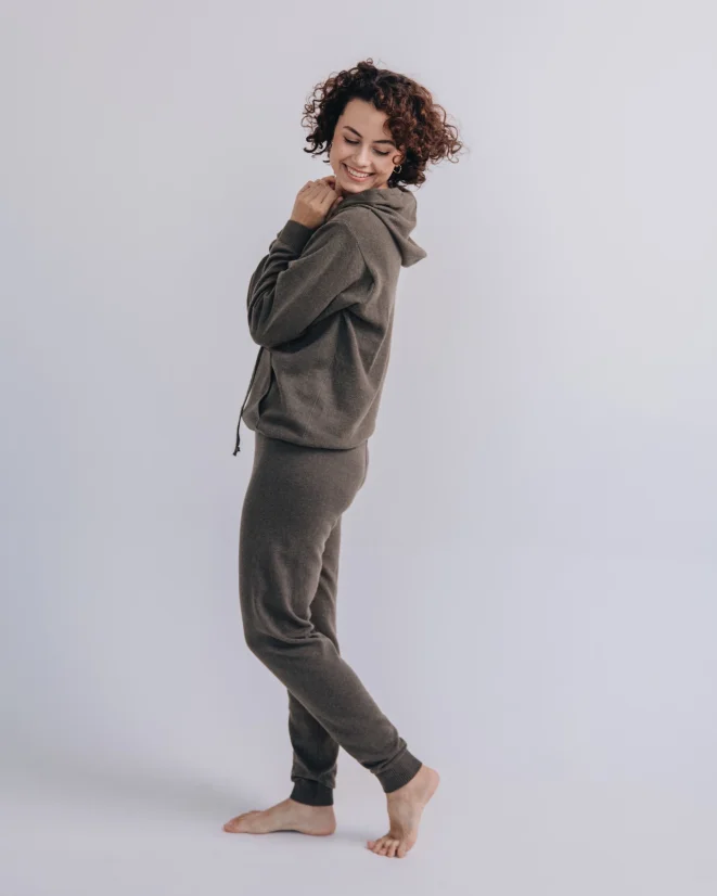 Dámské tepláky Kašmír Blend - Farba: Olivová, Veľkosť: XL-XXL