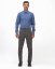Men´s Merino Fancy SlimFit Shirt - Color: White-blue fine pepito, Size: 40 Slim Fit
