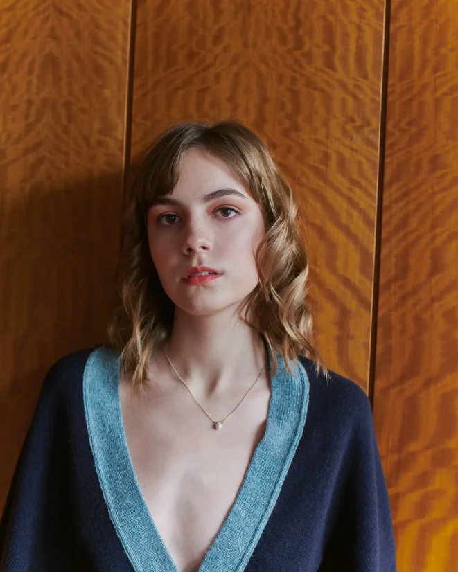 Dámske vlnené kimono - Farba: Modrá, Veľkosť: M