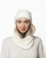 Women´s Circular Wool Scarf + Cap Merino Extra Fine Natural
