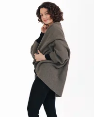 Wool Plaid Scarf with armholes