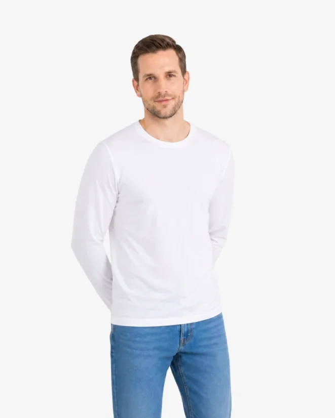 Herren Funktionsshirt Merino 195 mit langem Ärmel - Farbe: Weiß, Größe: XL